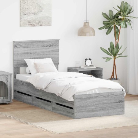 Cadre de lit Gris Sonoma 75 x 190 cm Bois Ingénierie 545439545439