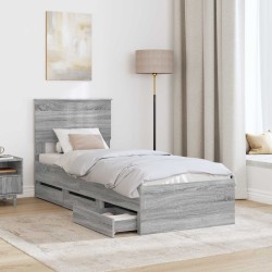 Cadre de lit Gris Sonoma 75 x 190 cm Bois Ingénierie 545439545439