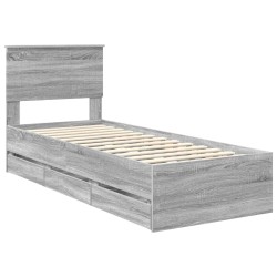 Cadre de lit Gris Sonoma 75 x 190 cm Bois Ingénierie 545439545439