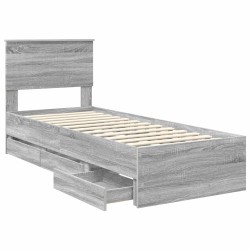 Cadre de lit Gris Sonoma 75 x 190 cm Bois Ingénierie 545439545439
