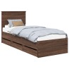 Cadre de lit avec tiroir Chêne brun 75 x 190 cm Bois Ingénierie 545440545440