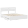 Cadre de lit avec tiroir Blanc 200 x 200 cm Bois Ingénierie 545441545441