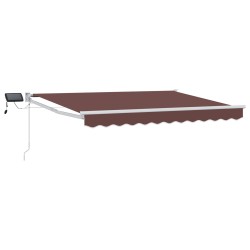 Store rétractable manuel avec LEDs Marron 3 x 2,5 m 545450545450