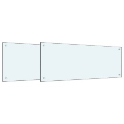 Crédence de cuisine 2 pcs Blanc 100 x 40 cm verre trempé 545452545452