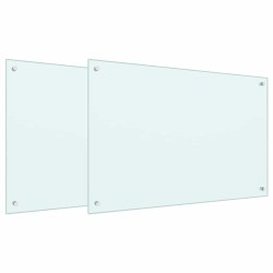 Crédence de cuisine 2 pcs Blanc 90 x 60 cm verre trempé 545453545453