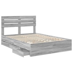 Cadre de lit Gris Sonoma 140 x 190 cm Bois Ingénierie 545455545455
