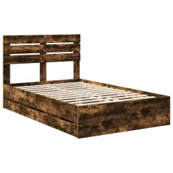 Cadre de lit Chêne fumé 135 x 190 cm Bois Ingénierie 545472545472
