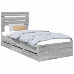 Cadre de lit Gris Sonoma 90 x 190 cm Bois Ingénierie 545482545482