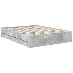 Cadre de lit Gris béton 150 x 200 cm Bois Ingénierie 545483545483