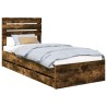 Cadre de lit avec tiroir Chêne fumé 90 x 200 cm Bois Ingénierie 545484545484