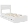 Cadre de lit avec tiroir Blanc 100 x 200 cm Bois Ingénierie 545486545486