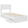 Cadre de lit avec tiroir Blanc 90 x 190 cm Bois Ingénierie 545487545487