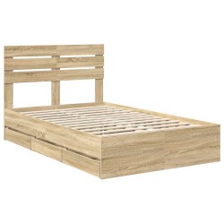Cadre de lit Chêne Sonoma 120 x 190 cm Bois Ingénierie 545490545490