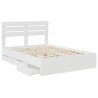 Cadre de lit avec tiroir Blanc 140 x 190 cm Bois Ingénierie 545493545493
