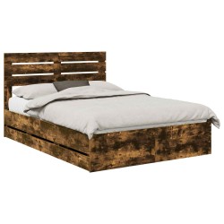 Cadre de lit Chêne fumé 150 x 200 cm Bois Ingénierie 545494545494