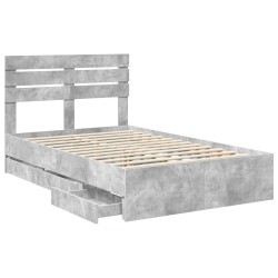 Cadre de lit Gris béton 120 x 190 cm Bois Ingénierie 545497545497