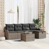 Ensemble de canapé de jardin avec coussin 6 pcs Gris Poly rotin 545520545520