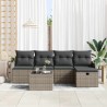 Ensemble de canapé de jardin avec coussin 6 pcs Gris Poly rotin 545520545520
