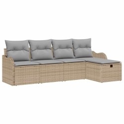 Ensemble de canapé de jardin 5 pcs Beige Poly rotin 545521545521