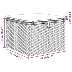 Ensemble de canapé de jardin avec coussin 6 pcs Gris Poly rotin 545544545544