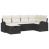 Ensemble de canapé de jardin avec coussin 6 pcs Noir Poly rotin 545567545567