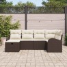 Ensemble de canapé de jardin 6 pcs Marron Poly rotin 545568545568