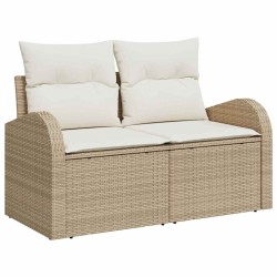 Ensemble de canapé de jardin 6 pcs Beige Poly rotin 545571545571