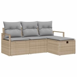 Ensemble de canapé de jardin 4 pcs Beige Poly rotin 545572545572