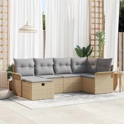 Ensemble de canapé de jardin avec coussin 6 pcs Poly rotin 545590545590