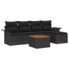 Ensemble de canapé de jardin avec coussin 6 pcs Noir polyrotin 545629545629