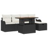 Ensemble de canapé de jardin avec coussin 6 pcs Noir polyrotin 545636545636