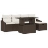 Ensemble de canapé de jardin 6 pcs Marron Poly rotin 545643545643