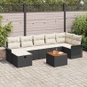 Ensemble de canapé de jardin avec coussin 8 pcs Noir polyrotin 545645545645