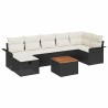 Ensemble de canapé de jardin avec coussin 8 pcs Noir polyrotin 545645545645
