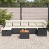 Ensemble de canapé de jardin avec coussin 8 pcs Noir polyrotin 545645545645