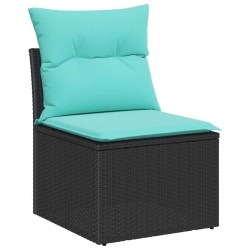 Ensemble de canapé de jardin avec coussin 6 pcs Noir polyrotin 545647545647