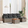 Ensemble de canapé de jardin avec coussin 6 pcs Gris polyrotin 545648545648
