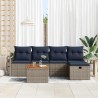 Ensemble de canapé de jardin avec coussin 6 pcs Gris polyrotin 545649545649