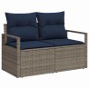 Ensemble de canapé de jardin avec coussin 6 pcs Gris polyrotin 545649545649