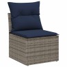 Ensemble de canapé de jardin avec coussin 6 pcs Gris polyrotin 545649545649