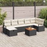 Ensemble de canapé de jardin avec coussin 8 pcs Noir polyrotin 545650545650