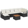 Ensemble de canapé de jardin avec coussin 8 pcs Noir polyrotin 545650545650