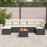 Ensemble de canapé de jardin avec coussin 8 pcs Noir polyrotin 545650545650
