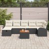 Ensemble de canapé de jardin avec coussin 8 pcs Noir polyrotin 545654545654