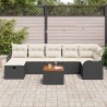 Ensemble de canapé de jardin avec coussin 8 pcs Noir polyrotin 545656545656