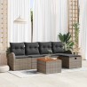 Ensemble de canapé de jardin avec coussin 6 pcs Gris polyrotin 545658545658