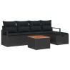 Ensemble de canapé de jardin avec coussin 6 pcs Noir polyrotin 545659545659