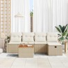 Ensemble de canapé de jardin avec coussin 6 pcs Beige polyrotin 545660545660