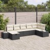 Ensemble de canapé de jardin avec coussin 7 pcs Noir polyrotin 545668545668