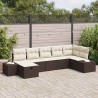 Ensemble de canapé de jardin 7 pcs Marron polyrotin 545669545669